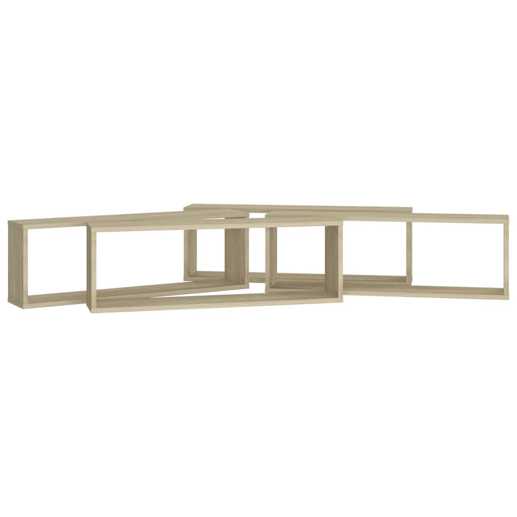 Estantes parede cúbicas 4pcs deriv. madeira 80x15x26,5cm sonoma