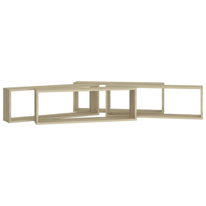 Estantes parede cúbicas 4pcs deriv. madeira 80x15x26,5cm sonoma