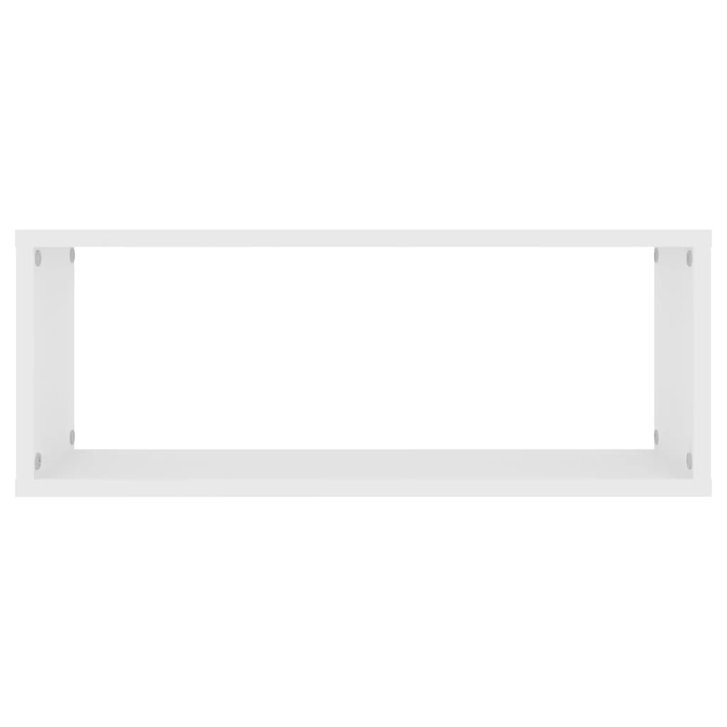 Prateleiras parede forma de cubo 2 pcs derivados madeira branco