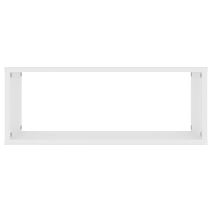 Prateleiras parede forma de cubo 2 pcs derivados madeira branco