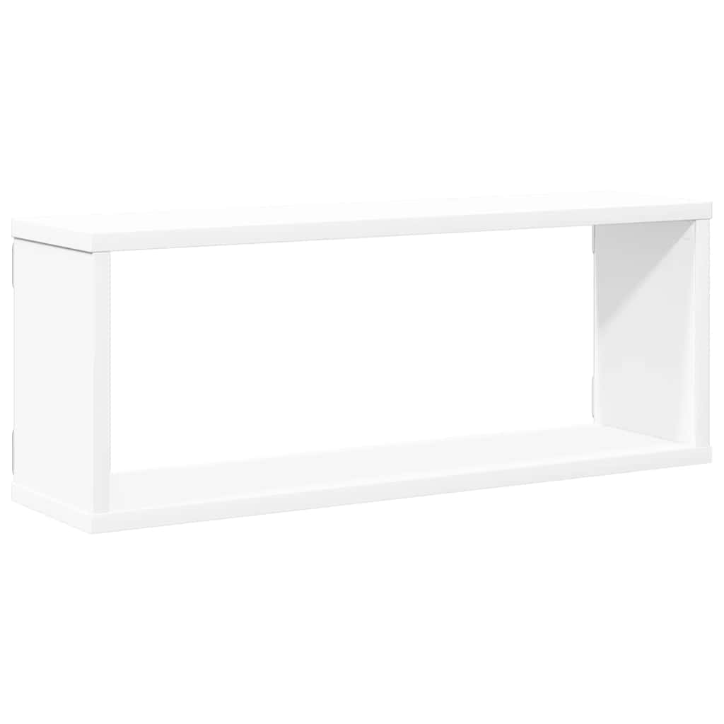 Prateleiras parede forma de cubo 4 pcs derivados madeira branco
