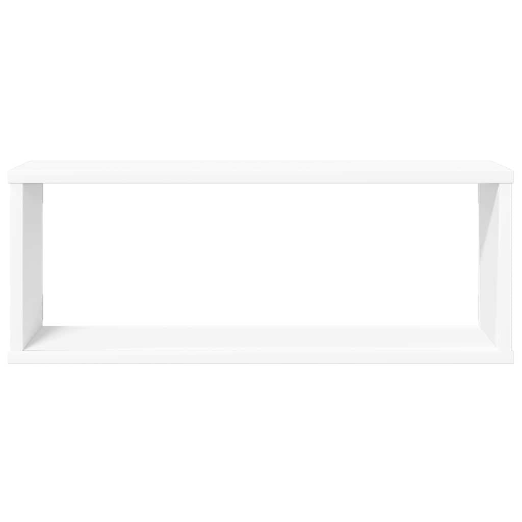 Prateleiras parede forma de cubo 4 pcs derivados madeira branco