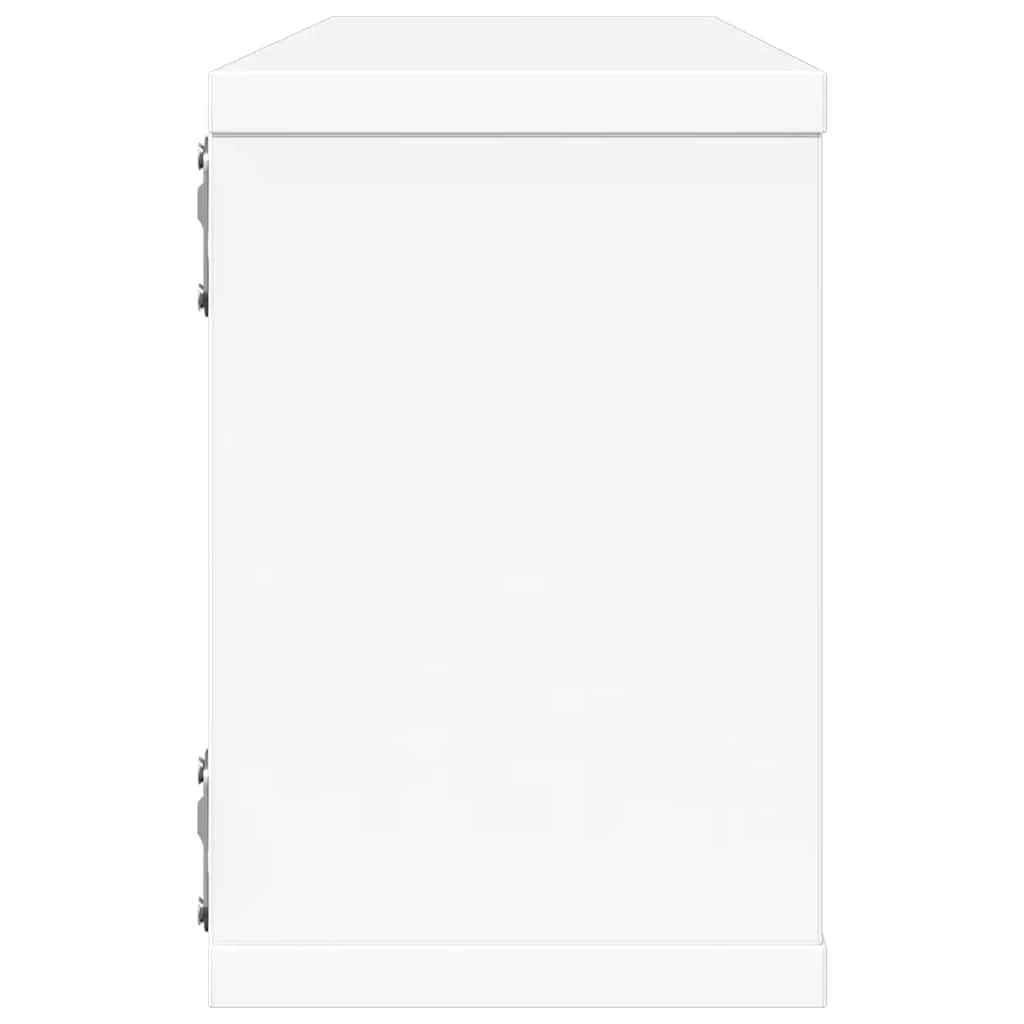 Prateleiras parede forma de cubo 4 pcs derivados madeira branco