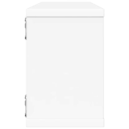 Prateleiras parede forma de cubo 4 pcs derivados madeira branco