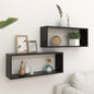Prateleiras parede forma de cubo 2 pcs derivados madeira preto