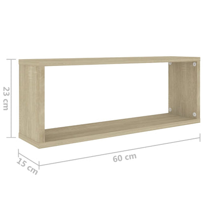 Prateleiras parede forma de cubo 6 pcs carvalho sonoma