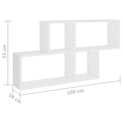 Estante de parede 100x18x53 cm derivados de madeira branco