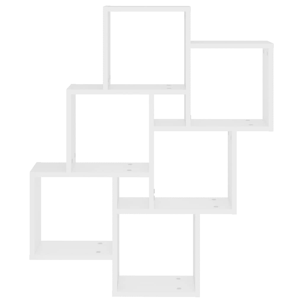 Estante de parede cúbica 78x15x93cm derivados de madeira branco