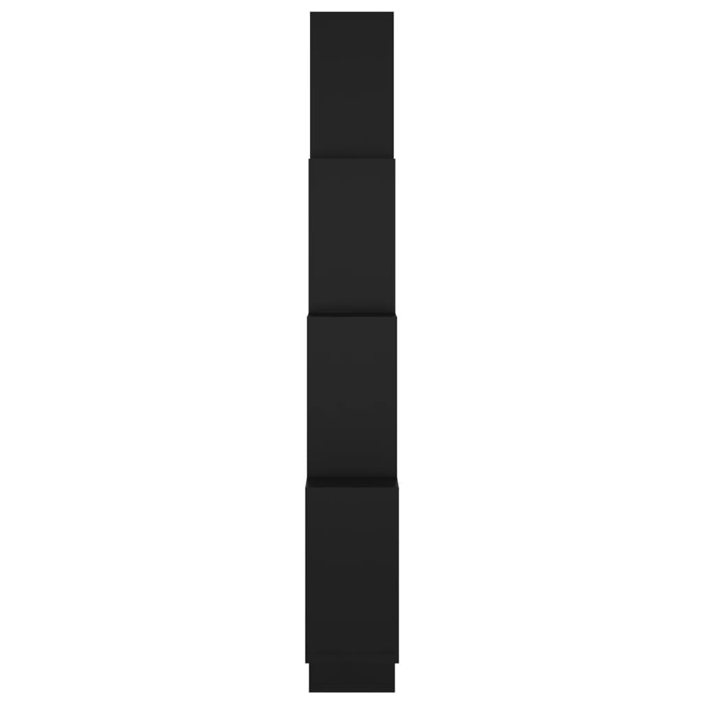 Estante de parede cúbica 90x15x119 cm deriv. madeira preto