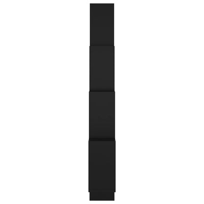 Estante de parede cúbica 90x15x119 cm deriv. madeira preto