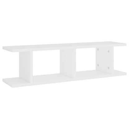 Prateleiras de parede 2 pcs 75x18x20 cm deriv. madeira branco