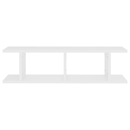 Prateleiras de parede 2 pcs 75x18x20 cm deriv. madeira branco