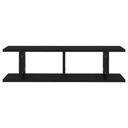 Estantes de parede 2 pcs 78x18x20 cm deriv. madeira preto