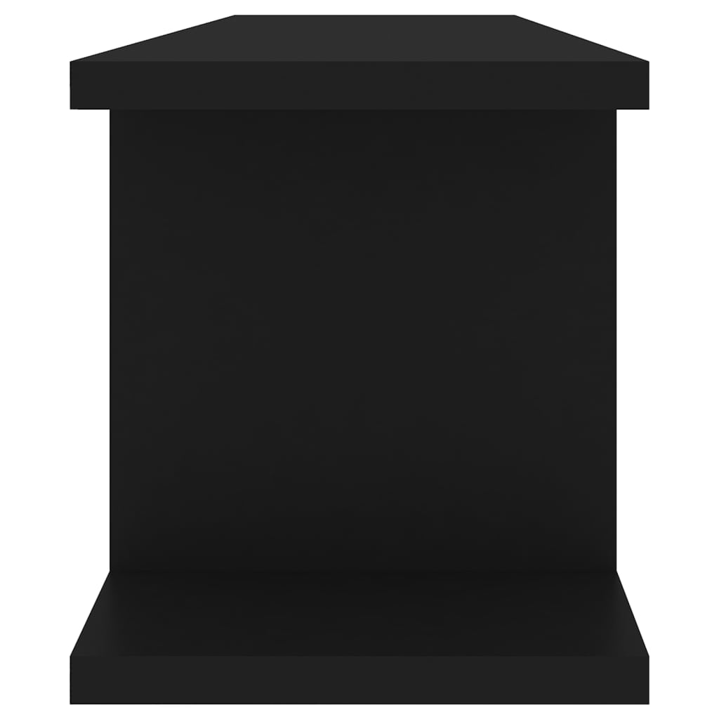 Estantes de parede 2 pcs 78x18x20 cm deriv. madeira preto