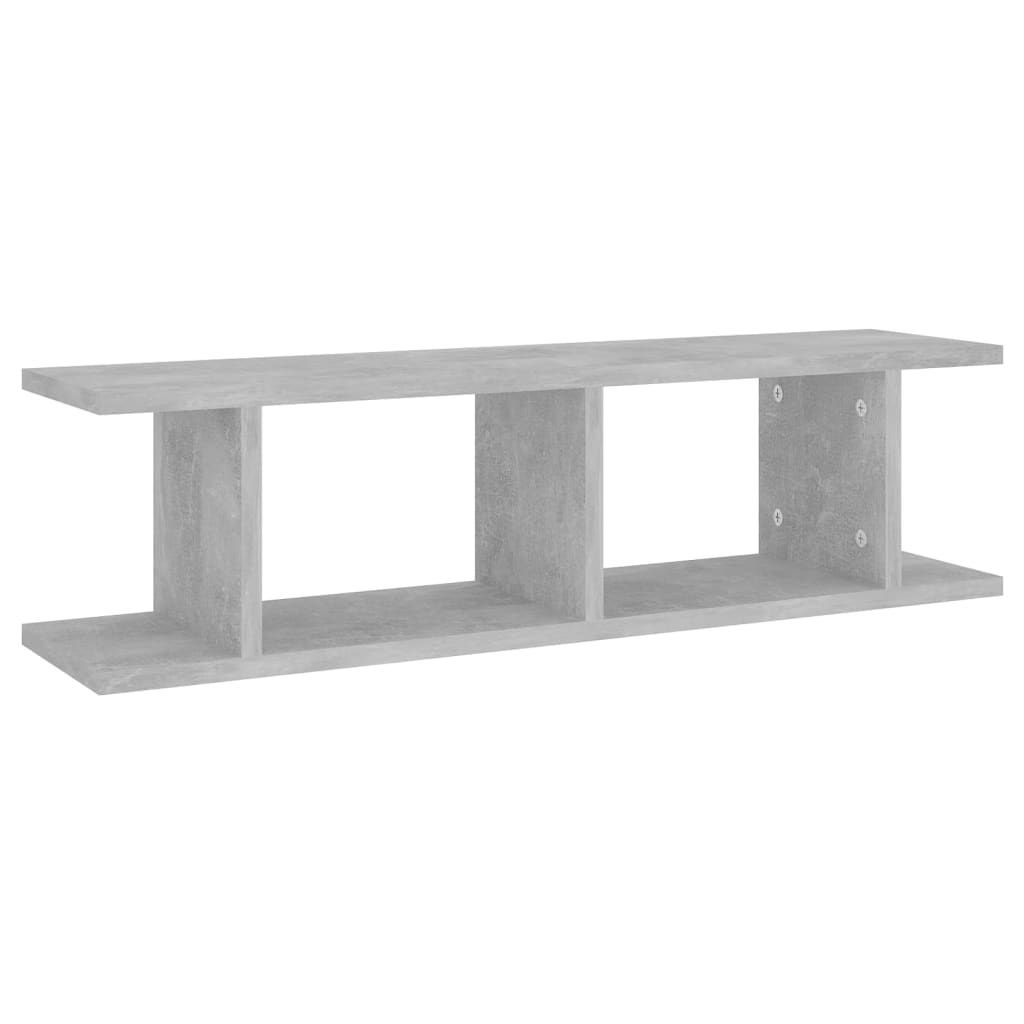 Estantes de parede 2 pcs 78x18x20 cm madeira cinzento cimento