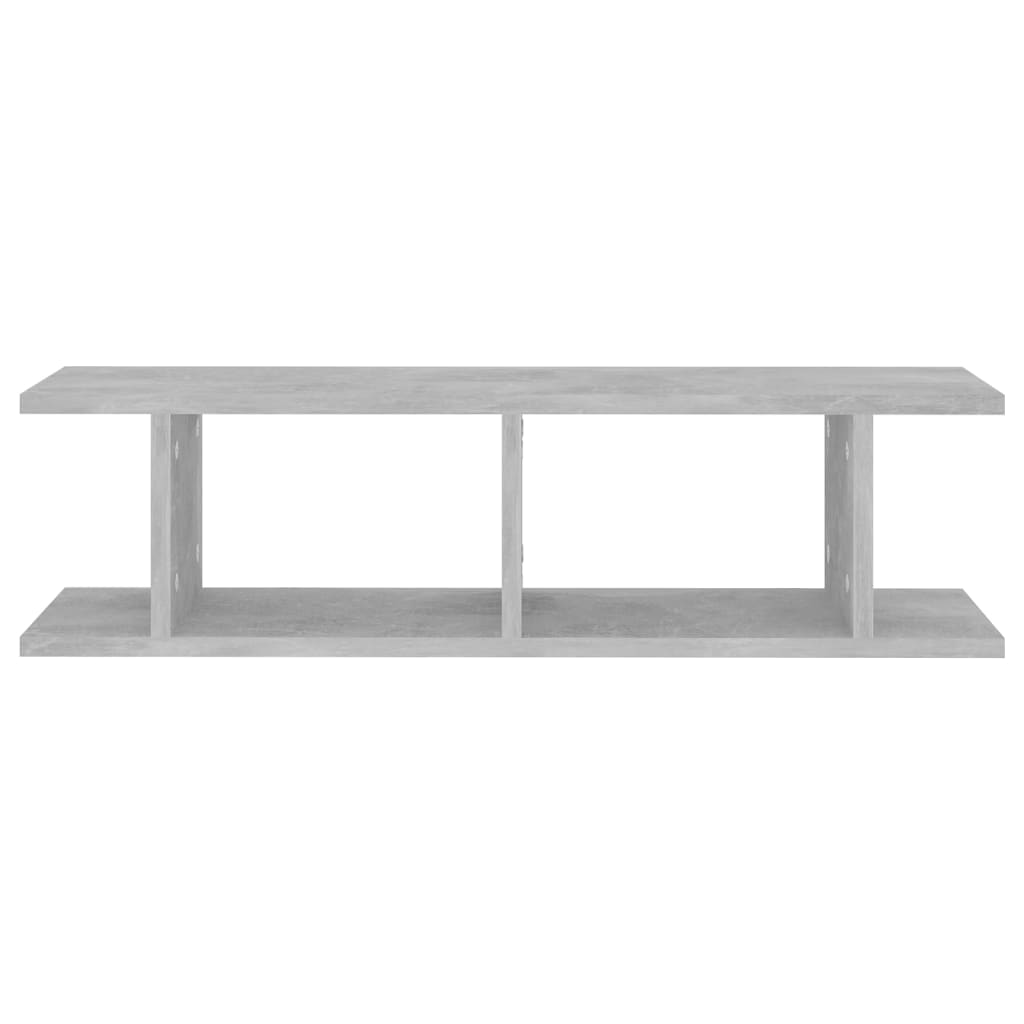 Estantes de parede 2 pcs 78x18x20 cm madeira cinzento cimento