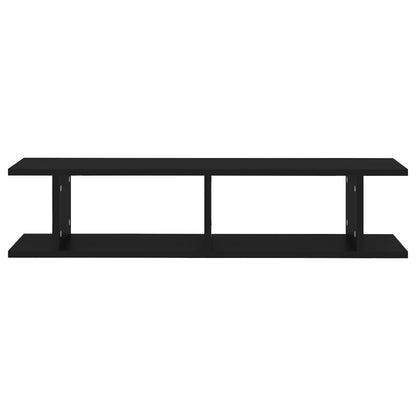 Estantes de parede 2 pcs 90x18x20 cm contraplacado preto