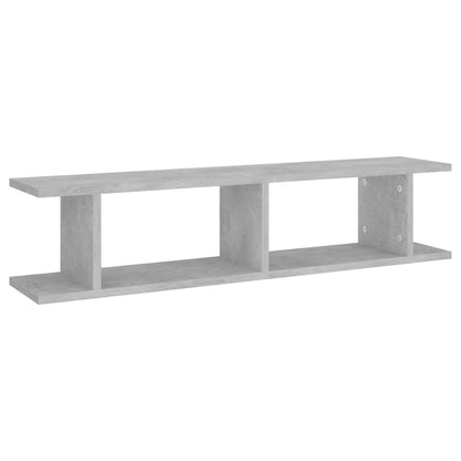 Estantes de parede 2 pcs 90x18x20cm contraplacado cinza cimento