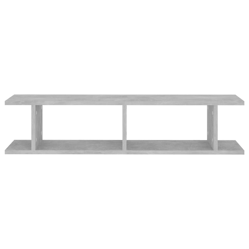 Estantes de parede 2 pcs 90x18x20cm contraplacado cinza cimento