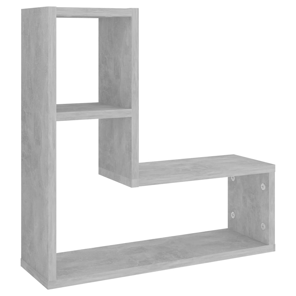Estantes de parede 2 pcs derivados de madeira cinza cimento