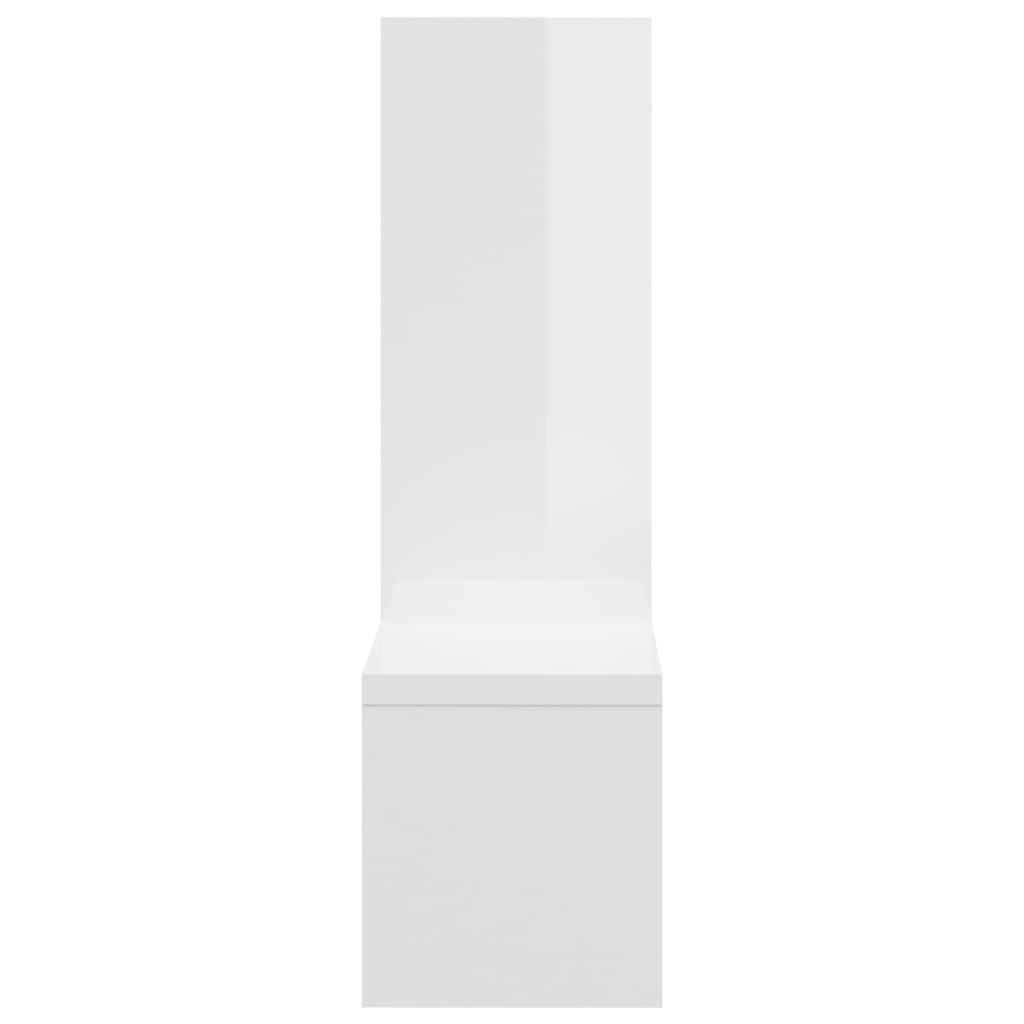 Estantes de parede 2 pcs derivados de madeira branco brilhante