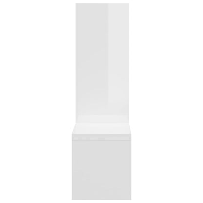 Estantes de parede 2 pcs derivados de madeira branco brilhante