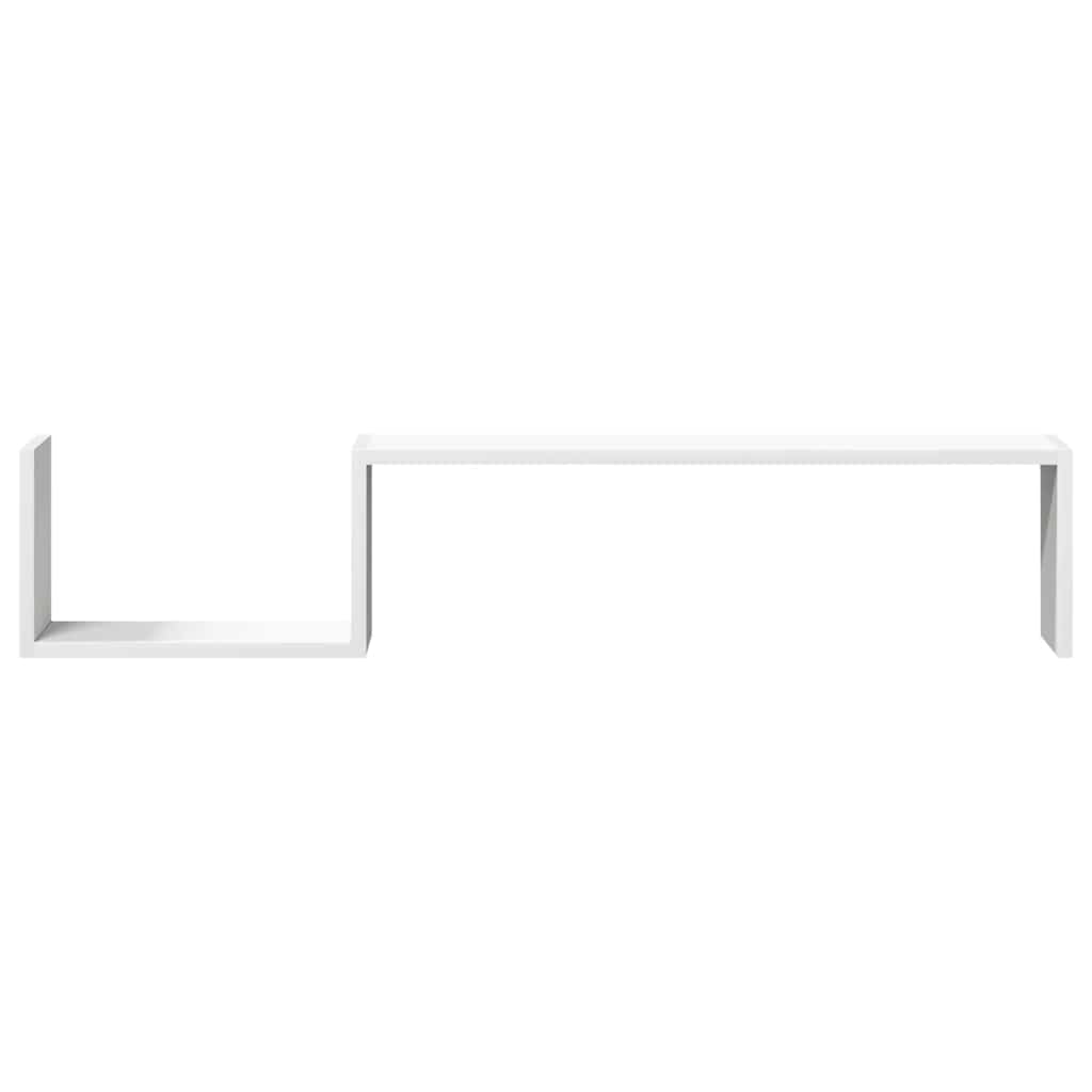 Estantes de parede 2 pcs 100x15x20 cm derivados madeira branco