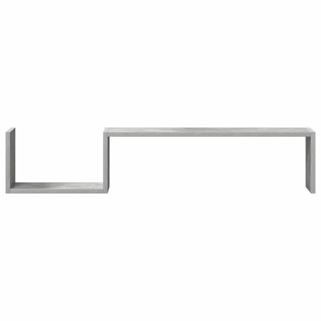 Estantes de parede 2 pcs derivados de madeira cinza cimento