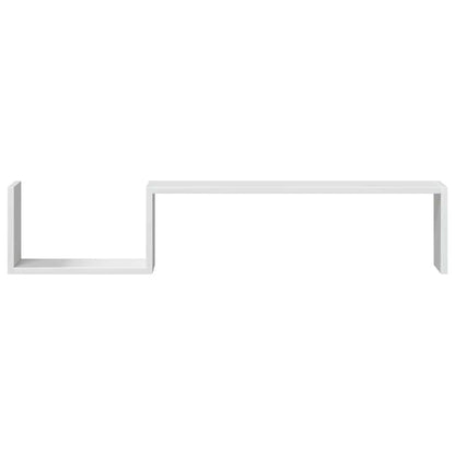 Estantes de parede 2pcs derivados de madeira branco brilhante
