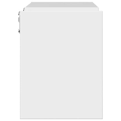Estantes de parede 2pcs derivados de madeira branco brilhante