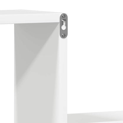 Estantes de parede 2pcs derivados de madeira branco brilhante
