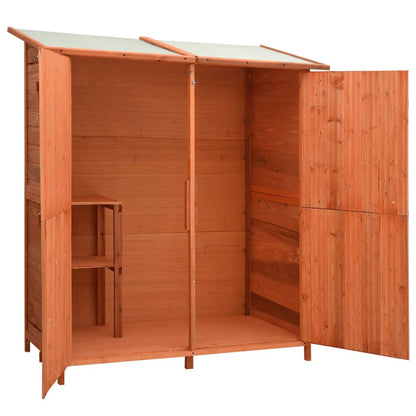Abrigo p/ ferramentas de jardim 136x75x160 cm abeto maciço