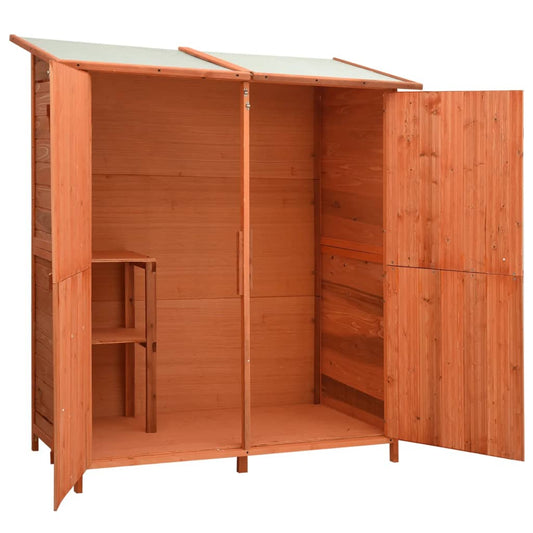 Abrigo p/ ferramentas de jardim 136x75x160 cm abeto maciço