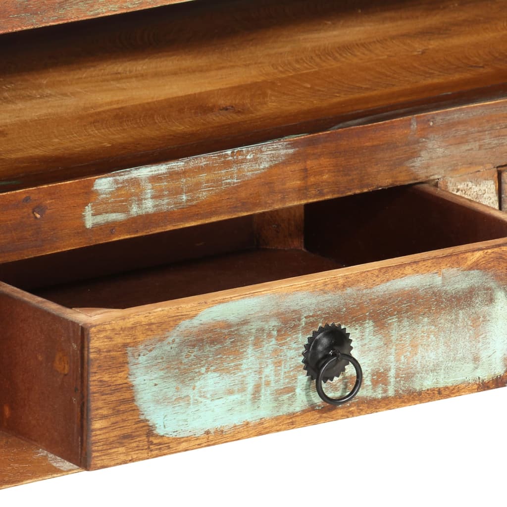 Móvel de TV madeira recuperada maciça multicor