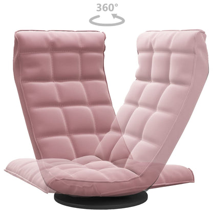 Cadeira de piso giratória veludo rosa