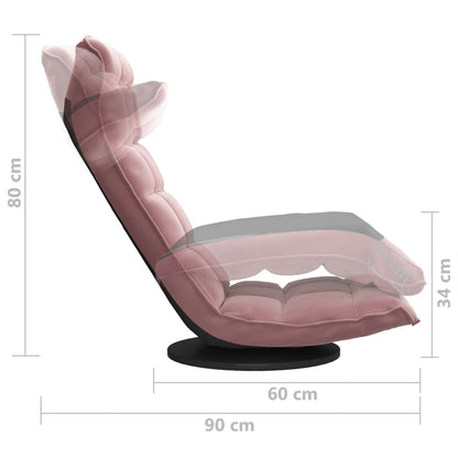 Cadeira de piso giratória veludo rosa