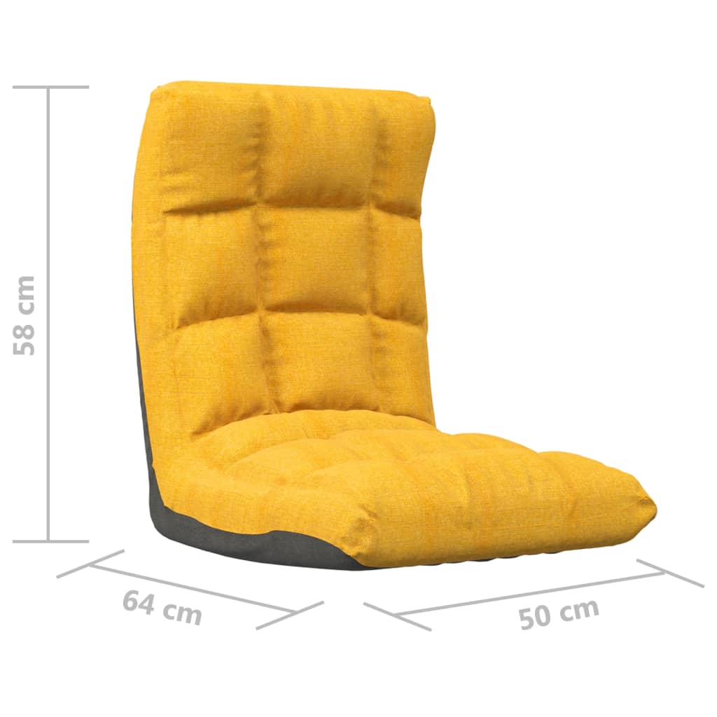 Colchão/cadeira de piso dobrável tecido amarelo mostarda