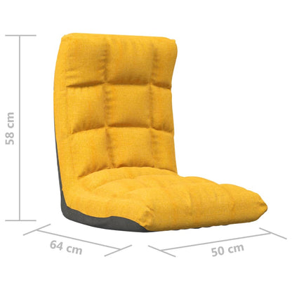 Colchão/cadeira de piso dobrável tecido amarelo mostarda