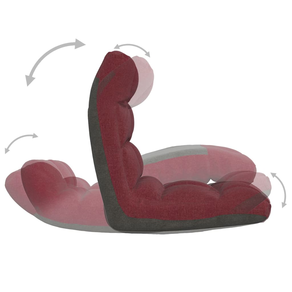 Colchão/cadeira de piso dobrável tecido vermelho tinto