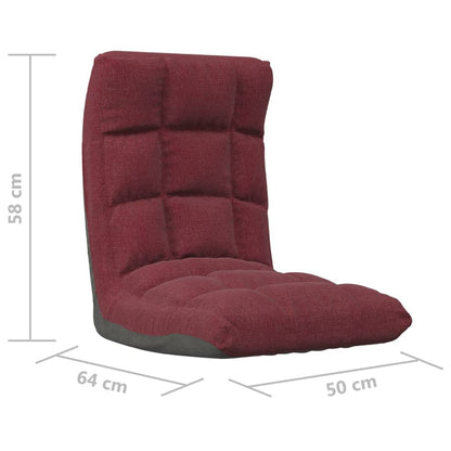 Colchão/cadeira de piso dobrável tecido vermelho tinto