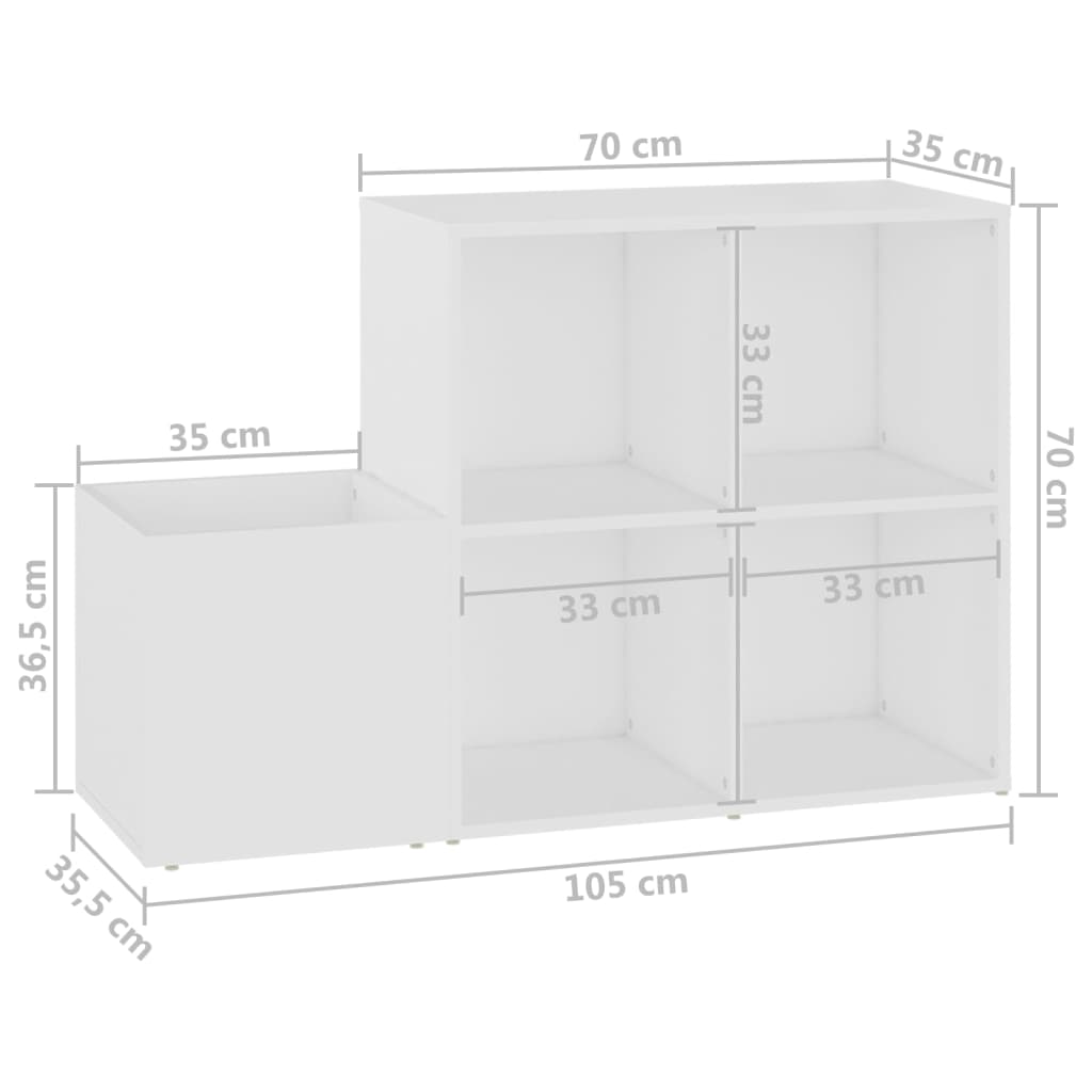 Sapateira de corredor 105x35,5x70 derivados de madeira branco