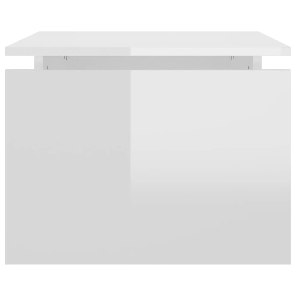 Mesa de centro 68x50x38 cm derivados madeira branco brilhante