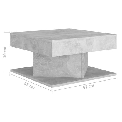 Mesa de centro 57x57x30 cm derivados de madeira cinza cimento