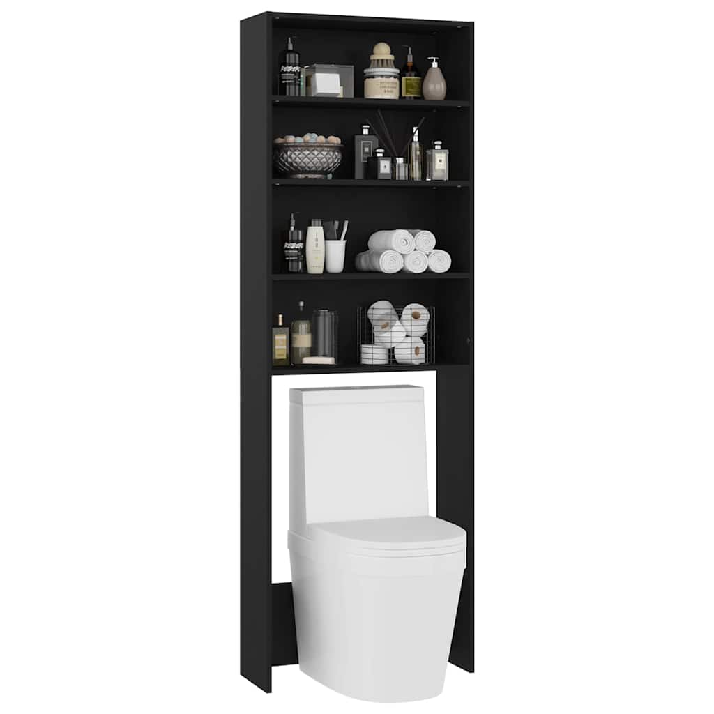 Armário para máquina de lavar roupa 64x24x190 cm preto
