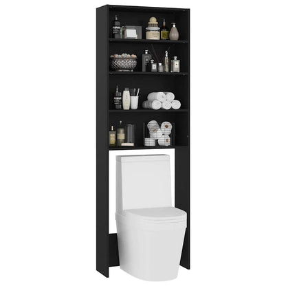 Armário para máquina de lavar roupa 64x24x190 cm preto