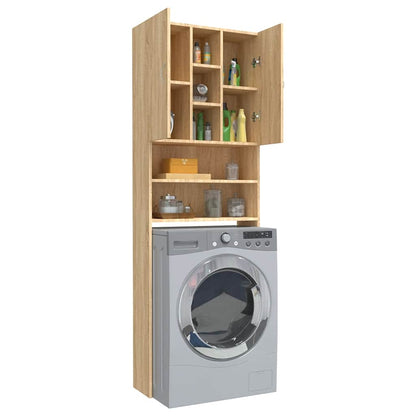Armário máquina lavar roupa 64x25,5x190 cm carvalho sonoma