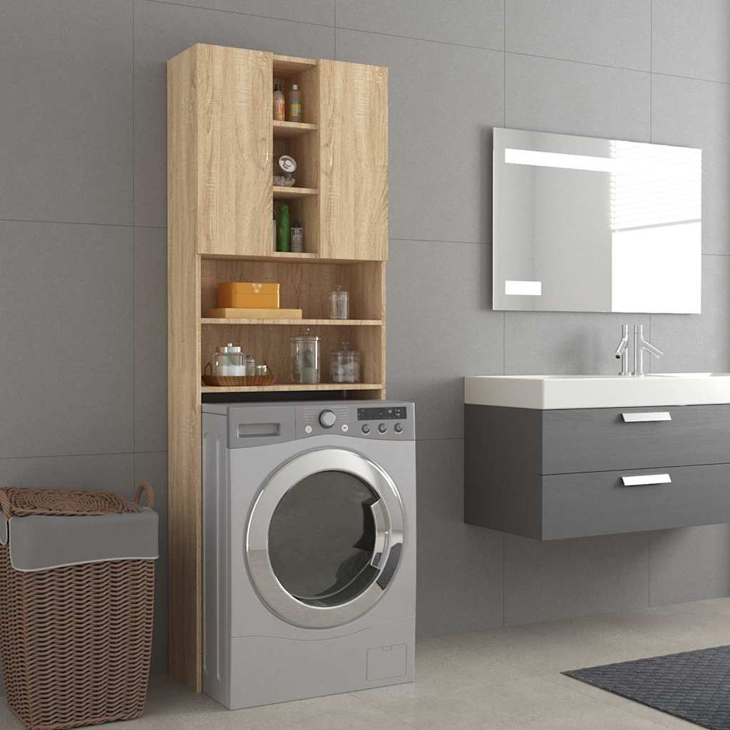 Armário máquina lavar roupa 64x25,5x190 cm carvalho sonoma