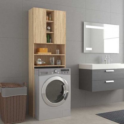 Armário máquina lavar roupa 64x25,5x190 cm carvalho sonoma