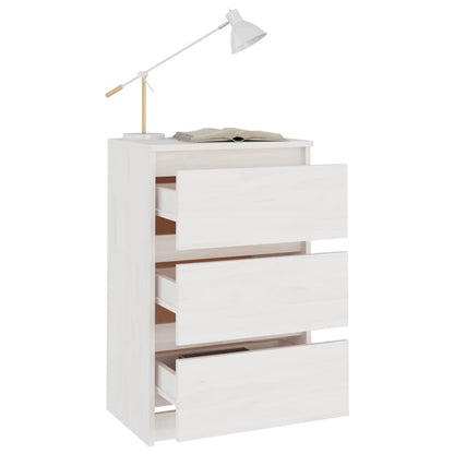 Mesa de cabeceira 40x29,5x64 cm madeira de pinho maciça branco