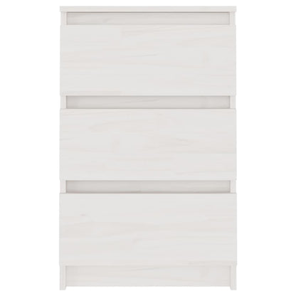 Mesa de cabeceira 40x29,5x64 cm madeira de pinho maciça branco